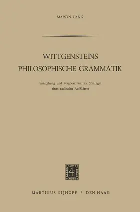 Lang |  Wittgensteins Philosophische Grammatik | Buch |  Sack Fachmedien