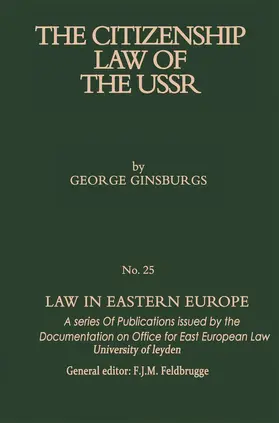 Ginsburgs | The Citizenship Law of the USSR | Buch | 978-94-015-1186-5 | sack.de