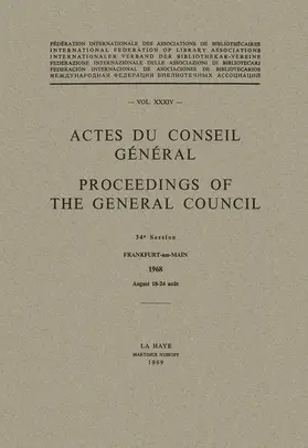 Thompson / Randall |  Actes du Conseil Général / Proceedings of the General Council | Buch |  Sack Fachmedien