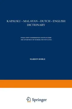 Doble |  Kapauku ¿ Malayan ¿ Dutch ¿ English Dictionary | Buch |  Sack Fachmedien