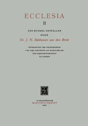 Bakhuizen Van den Brink |  Ecclesia II | Buch |  Sack Fachmedien