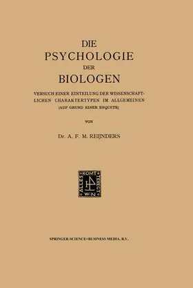 Reijnders |  Die Psychologie der Biologen | Buch |  Sack Fachmedien