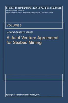 Jaenicke |  A Joint Venture Agreement for Seabed Mining | Buch |  Sack Fachmedien