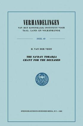 van der Veen |  The Sa¿dan Toradja Chant for the Deceased | Buch |  Sack Fachmedien