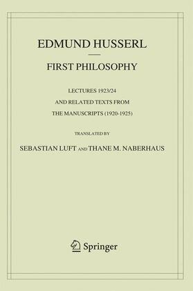 Husserl / Naberhaus / Luft |  First Philosophy | Buch |  Sack Fachmedien