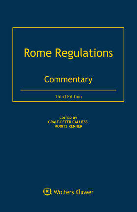 Calliess / Renner |  Rome Regulations | Buch |  Sack Fachmedien