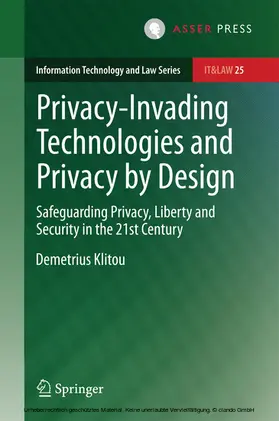 Klitou |  Privacy-Invading Technologies and Privacy by Design | eBook | Sack Fachmedien