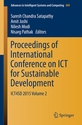 Satapathy / Joshi / Modi |  Proceedings of International Conference on ICT for Sustainable Development | eBook | Sack Fachmedien