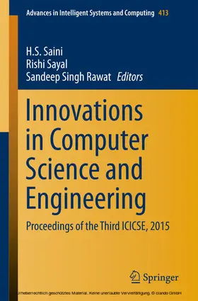 Saini / Sayal / Rawat |  Innovations in Computer Science and Engineering | eBook | Sack Fachmedien