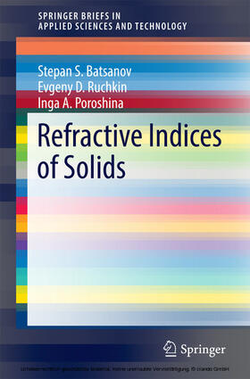 Batsanov / Ruchkin / Poroshina |  Refractive Indices of Solids | eBook | Sack Fachmedien