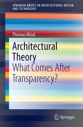 Mical |  Architectural Theory: What Comes After Transparency? | Buch |  Sack Fachmedien