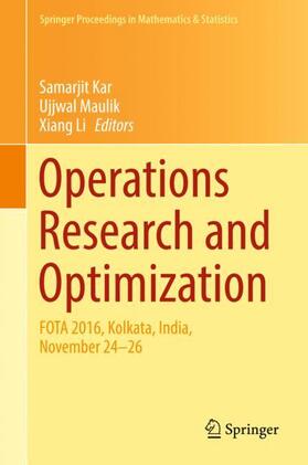 Kar / Li / Maulik |  Operations Research and Optimization | Buch |  Sack Fachmedien