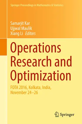 Kar / Maulik / Li |  Operations Research and Optimization | eBook | Sack Fachmedien