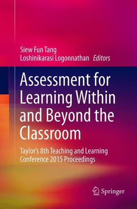 Logonnathan / Tang |  Assessment for Learning Within and Beyond the Classroom | Buch |  Sack Fachmedien