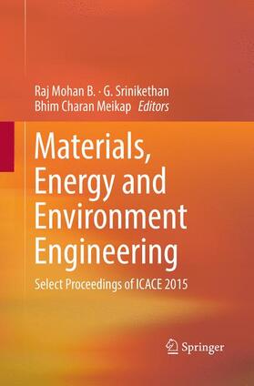 Mohan B. / Meikap / Srinikethan |  Materials, Energy and Environment Engineering | Buch |  Sack Fachmedien