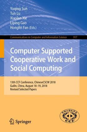 Sun / Lu / Fan |  Computer Supported Cooperative Work and Social Computing | Buch |  Sack Fachmedien