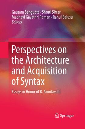 Sengupta / Balusu / Sircar |  Perspectives on the Architecture and Acquisition of Syntax | Buch |  Sack Fachmedien