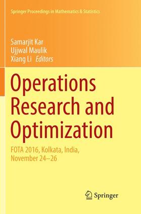 Kar / Li / Maulik |  Operations Research and Optimization | Buch |  Sack Fachmedien