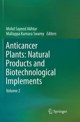 Swamy / Akhtar |  Anticancer Plants: Natural Products and Biotechnological Implements | Buch |  Sack Fachmedien