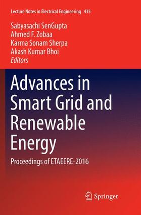SenGupta / Bhoi / Zobaa |  Advances in Smart Grid and Renewable Energy | Buch |  Sack Fachmedien