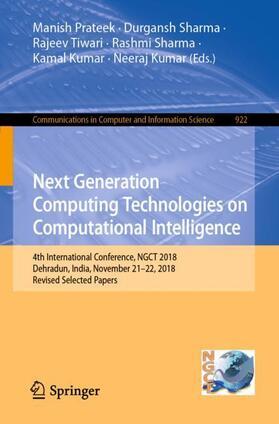 Prateek / Sharma / Kumar |  Next Generation Computing Technologies on Computational Intelligence | Buch |  Sack Fachmedien