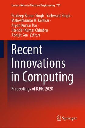 Singh / Sen / Kolekar |  Recent Innovations in Computing | Buch |  Sack Fachmedien
