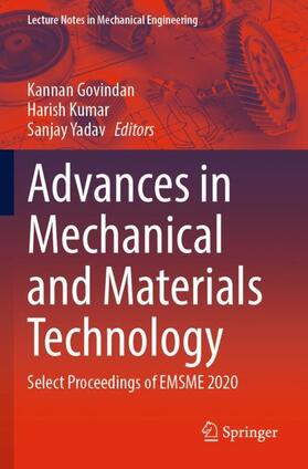 Govindan / Yadav / Kumar |  Advances in Mechanical and Materials Technology | Buch |  Sack Fachmedien