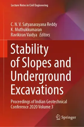 Satyanarayana Reddy / Vaidya / Muthukkumaran |  Stability of Slopes and Underground Excavations | Buch |  Sack Fachmedien