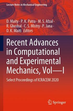 Maity / Patra / Afzal |  Recent Advances in Computational and Experimental Mechanics, Vol¿I | Buch |  Sack Fachmedien