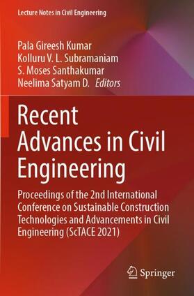 Kumar / Satyam D. / Subramaniam |  Recent Advances in Civil Engineering | Buch |  Sack Fachmedien