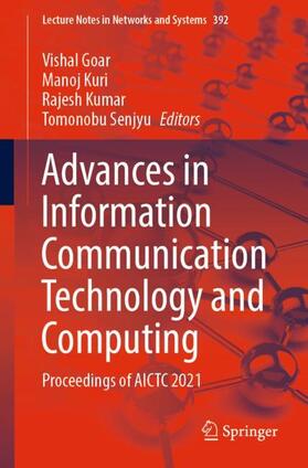 Goar / Senjyu / Kuri |  Advances in Information Communication Technology and Computing | Buch |  Sack Fachmedien