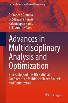 Pradeep Pratapa / Amit / Saravana Kumar |  Advances in Multidisciplinary Analysis and Optimization | Buch |  Sack Fachmedien