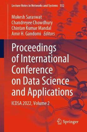 Saraswat / Gandomi / Chowdhury |  Proceedings of International Conference on Data Science and Applications | Buch |  Sack Fachmedien