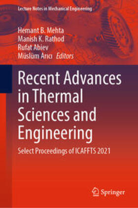 Mehta / Rathod / Abiev |  Recent Advances in Thermal Sciences and Engineering | eBook | Sack Fachmedien