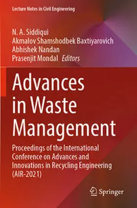 Siddiqui / Mondal / Baxtiyarovich |  Advances in Waste Management | Buch |  Sack Fachmedien