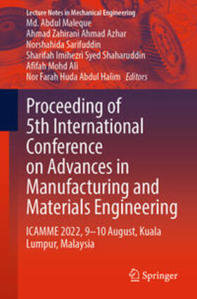 Maleque / Ahmad Azhar / Sarifuddin |  Proceeding of 5th International Conference on Advances in Manufacturing and Materials Engineering | eBook | Sack Fachmedien