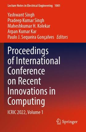 Singh / Gonçalves / Kolekar |  Proceedings of International Conference on Recent Innovations in Computing | Buch |  Sack Fachmedien