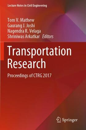 Mathew / Arkatkar / Joshi |  Transportation Research | Buch |  Sack Fachmedien