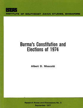 Moscotti |  Burma's Constitution and Elections of 1974 | eBook | Sack Fachmedien