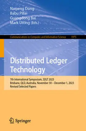 Dong / Pillai / Bai | Distributed Ledger Technology | E-Book | sack.de