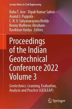 Jose / Sahoo / Vaidya |  Proceedings of the Indian Geotechnical Conference 2022 Volume 3 | Buch |  Sack Fachmedien