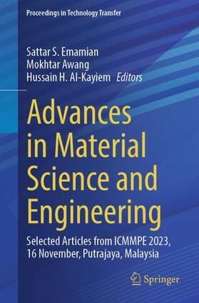 Emamian / Al-Kayiem / Awang |  Advances in Material Science and Engineering | Buch |  Sack Fachmedien