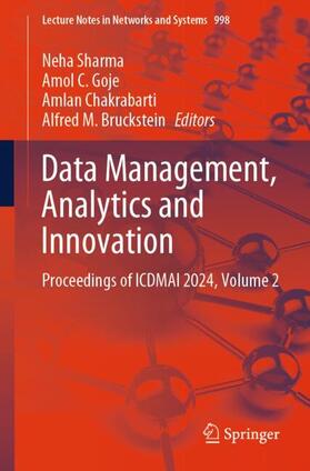 Sharma / Bruckstein / Goje |  Data Management, Analytics and Innovation | Buch |  Sack Fachmedien