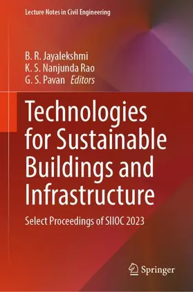 Jayalekshmi / Pavan / Rao |  Technologies for Sustainable Buildings and Infrastructure | Buch |  Sack Fachmedien