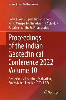 Jose / Sahoo / Pillai |  Proceedings of the Indian Geotechnical Conference 2022 Volume 10 | Buch |  Sack Fachmedien