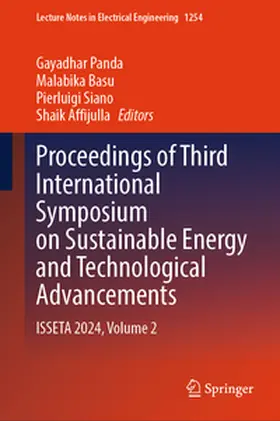 Panda / Basu / Siano |  Proceedings of Third International Symposium on Sustainable Energy and Technological Advancements | eBook | Sack Fachmedien