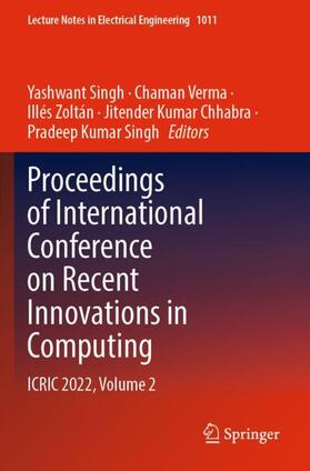 Singh / Verma / Zoltán |  Proceedings of International Conference on Recent Innovations in Computing | Buch |  Sack Fachmedien