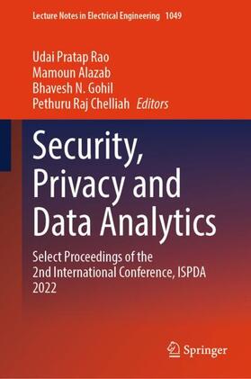 Rao / Chelliah / Alazab |  Security, Privacy and Data Analytics | Buch |  Sack Fachmedien