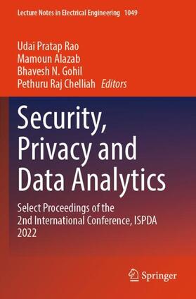 Rao / Chelliah / Alazab |  Security, Privacy and Data Analytics | Buch |  Sack Fachmedien