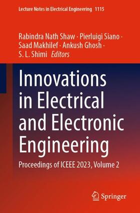 Shaw / Siano / Shimi |  Innovations in Electrical and Electronic Engineering | Buch |  Sack Fachmedien